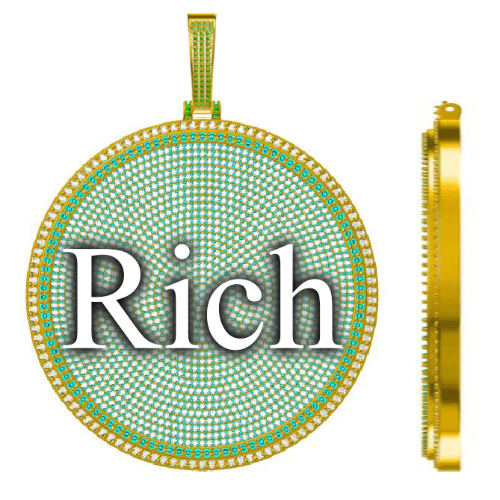 CUSTOM LETTER NECKLACE 3D BIG DISC