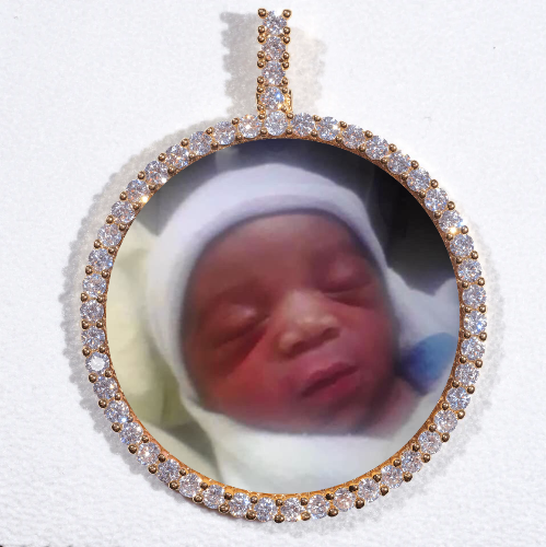 LARGE 3D CIRCLE CUSTOM PICTURE PENDANT
