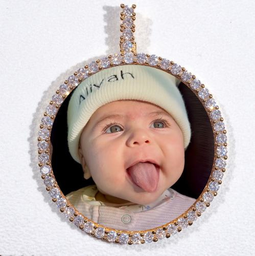 LARGE 3D CIRCLE CUSTOM PICTURE PENDANT