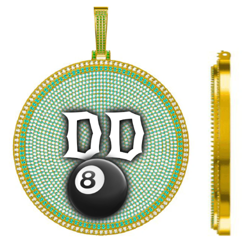 CUSTOM LETTER NECKLACE 3D BIG DISC