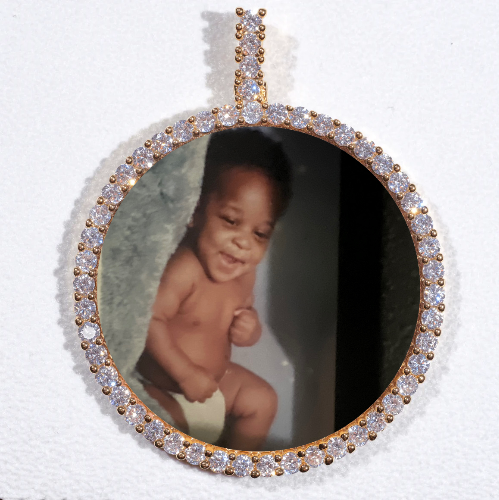 LARGE 3D CIRCLE CUSTOM PICTURE PENDANT