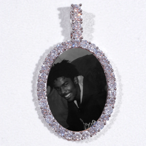 Large 3D Oval Custom Picture Pendant