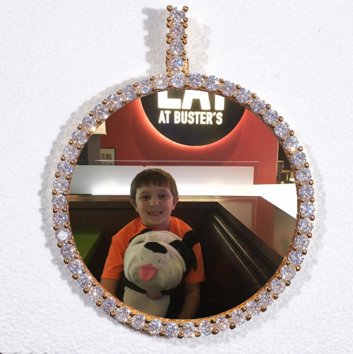 LARGE 3D CIRCLE CUSTOM PICTURE PENDANT