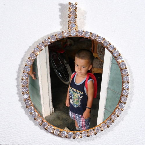 LARGE 3D CIRCLE CUSTOM PICTURE PENDANT
