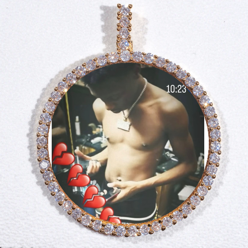 LARGE 3D CIRCLE CUSTOM PICTURE PENDANT