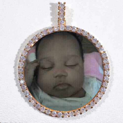 LARGE 3D CIRCLE CUSTOM PICTURE PENDANT