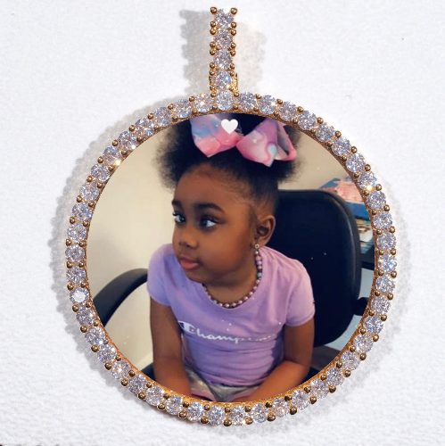 LARGE 3D CIRCLE CUSTOM PICTURE PENDANT