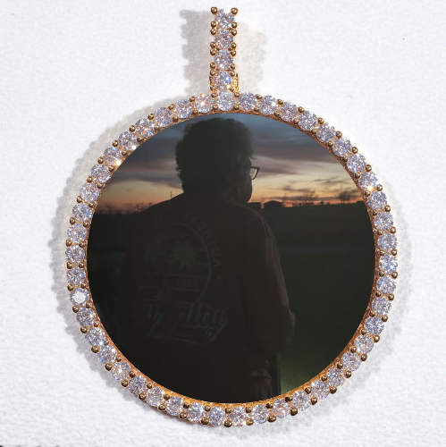 LARGE 3D CIRCLE CUSTOM PICTURE PENDANT