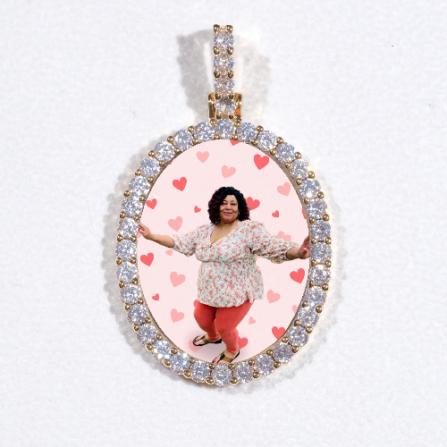 3D Oval Custom Picture Pendant