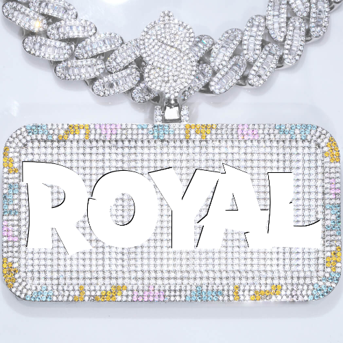 CUSTOM LETTER NECKLACE 3D COLORFUL SQUARE