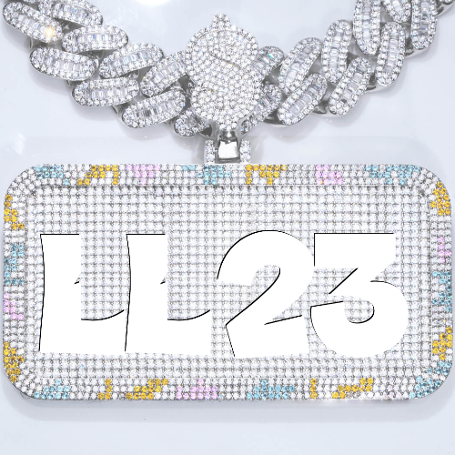 CUSTOM LETTER NECKLACE 3D COLORFUL SQUARE