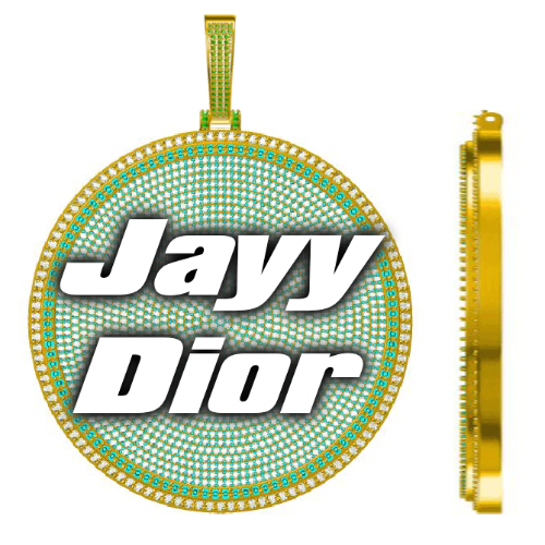 CUSTOM LETTER NECKLACE 3D BIG DISC