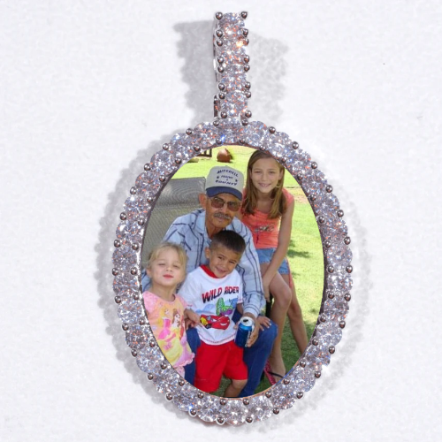 Large 3D Oval Custom Picture Pendant