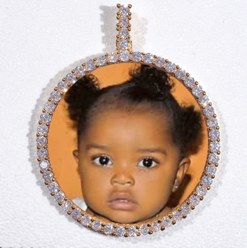 LARGE 3D CIRCLE CUSTOM PICTURE PENDANT