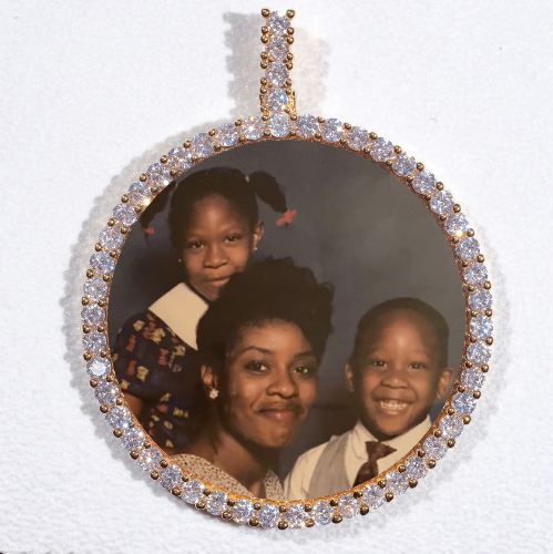 LARGE 3D CIRCLE CUSTOM PICTURE PENDANT