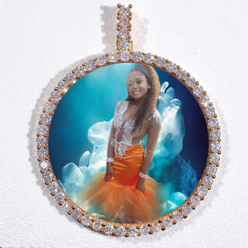 LARGE 3D CIRCLE CUSTOM PICTURE PENDANT