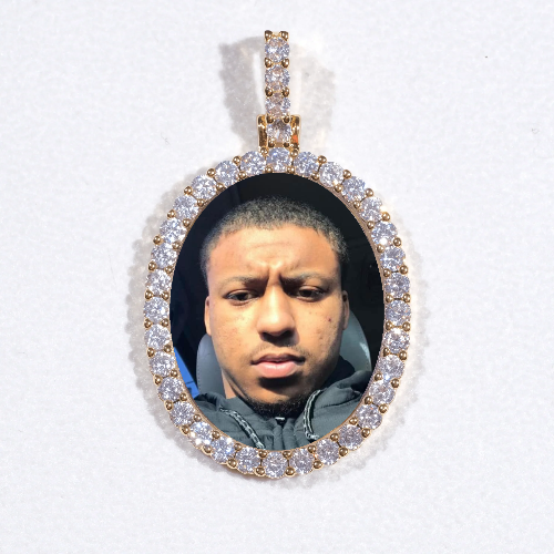 3D Oval Custom Picture Pendant