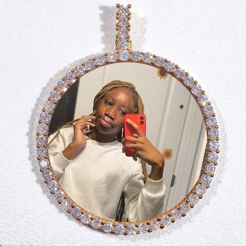 LARGE 3D CIRCLE CUSTOM PICTURE PENDANT