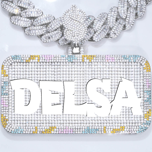 CUSTOM LETTER NECKLACE 3D COLORFUL SQUARE