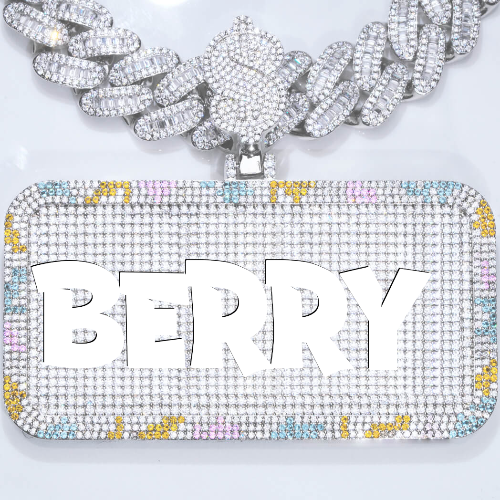 CUSTOM LETTER NECKLACE 3D COLORFUL SQUARE