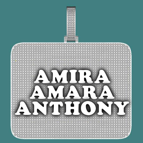 CUSTOM LETTER NECKLACE 3D BIG SQUARE