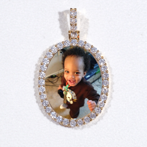 3D Oval Custom Picture Pendant