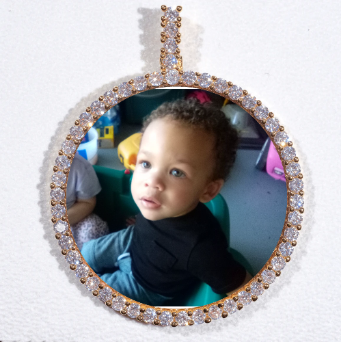 LARGE 3D CIRCLE CUSTOM PICTURE PENDANT