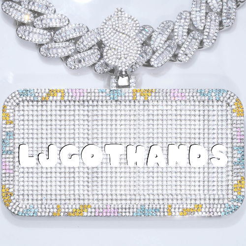 CUSTOM LETTER NECKLACE 3D COLORFUL SQUARE