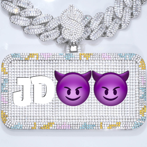 CUSTOM LETTER NECKLACE 3D COLORFUL SQUARE