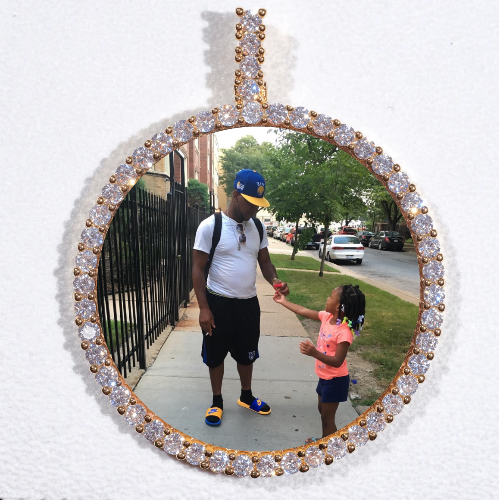 LARGE 3D CIRCLE CUSTOM PICTURE PENDANT