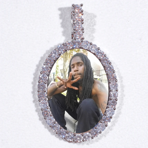 Large 3D Oval Custom Picture Pendant