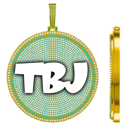 CUSTOM LETTER NECKLACE 3D BIG DISC