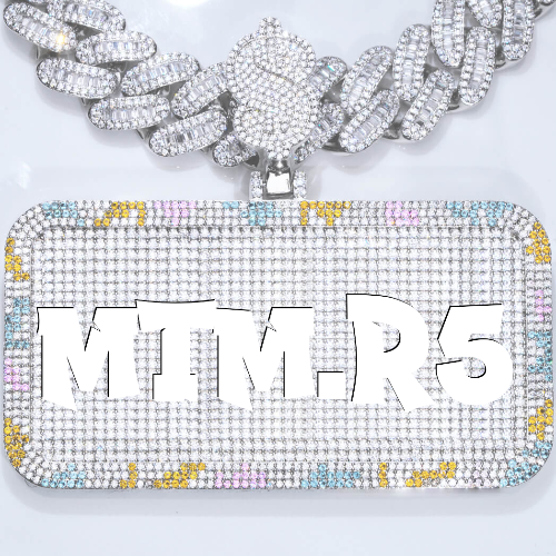 CUSTOM LETTER NECKLACE 3D COLORFUL SQUARE