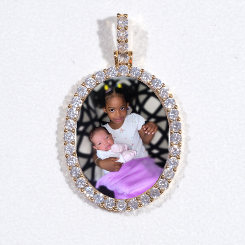 3D Oval Custom Picture Pendant