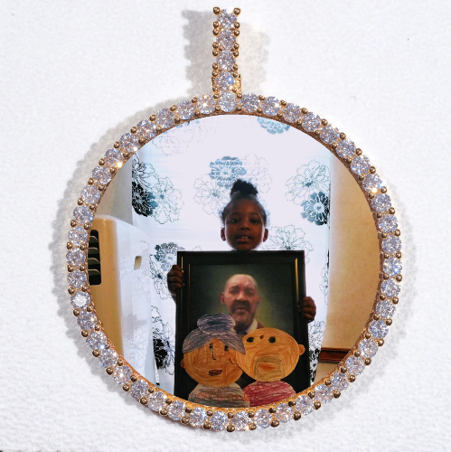LARGE 3D CIRCLE CUSTOM PICTURE PENDANT