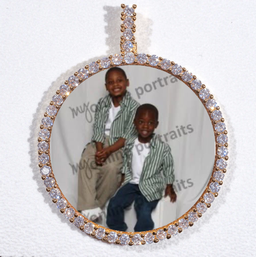 LARGE 3D CIRCLE CUSTOM PICTURE PENDANT