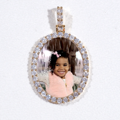 3D Oval Custom Picture Pendant