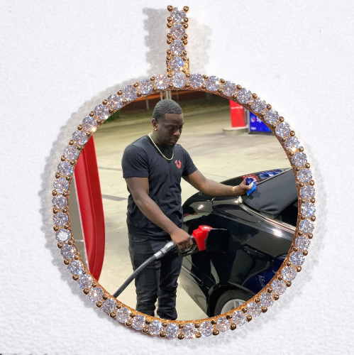 LARGE 3D CIRCLE CUSTOM PICTURE PENDANT