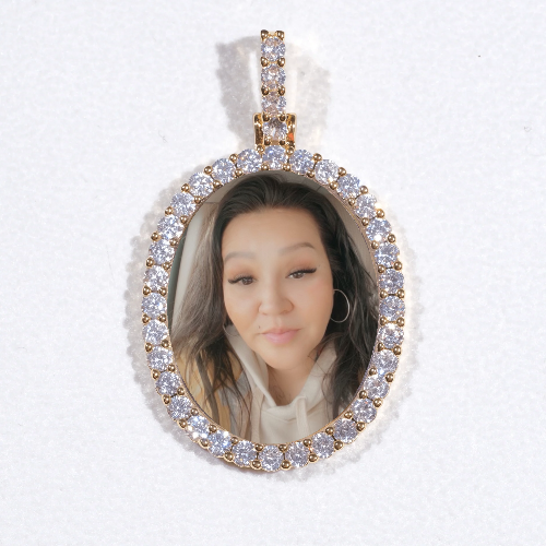 3D Oval Custom Picture Pendant