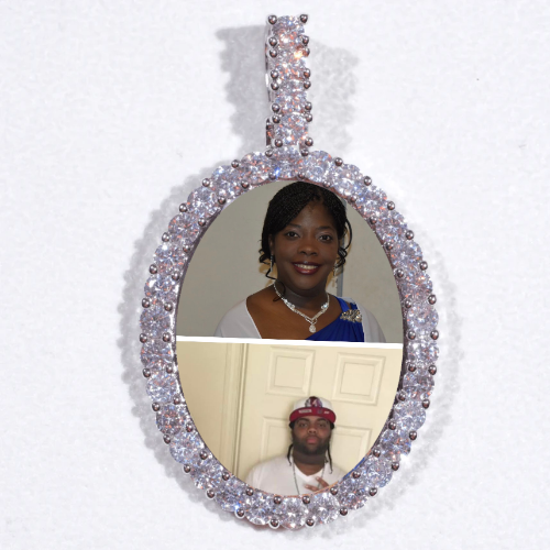 Large 3D Oval Custom Picture Pendant