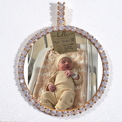 LARGE 3D CIRCLE CUSTOM PICTURE PENDANT