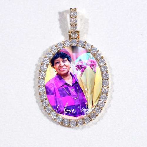 3D Oval Custom Picture Pendant