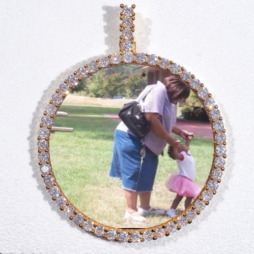 LARGE 3D CIRCLE CUSTOM PICTURE PENDANT