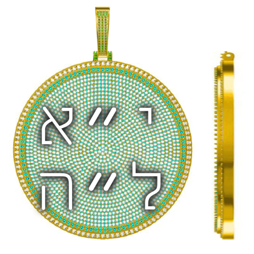 CUSTOM LETTER NECKLACE 3D BIG DISC