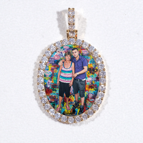 3D Oval Custom Picture Pendant