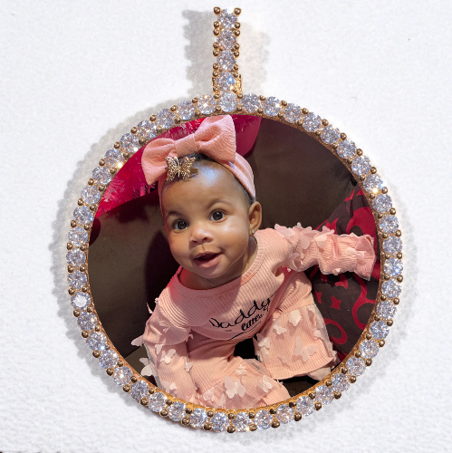 LARGE 3D CIRCLE CUSTOM PICTURE PENDANT