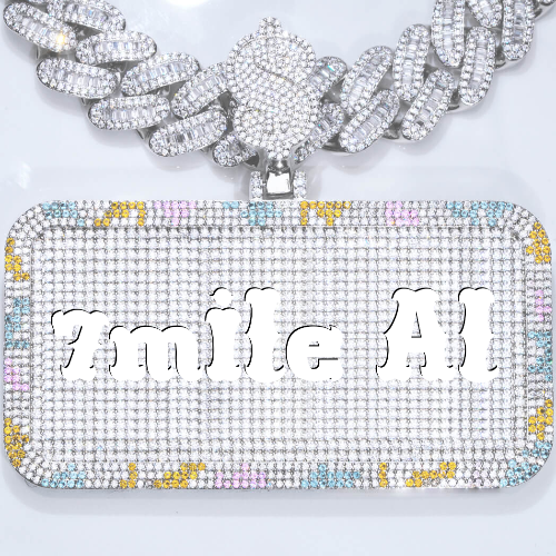 CUSTOM LETTER NECKLACE 3D COLORFUL SQUARE