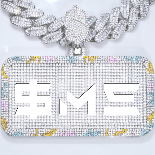 CUSTOM LETTER NECKLACE 3D COLORFUL SQUARE