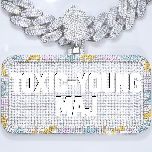CUSTOM LETTER NECKLACE 3D COLORFUL SQUARE