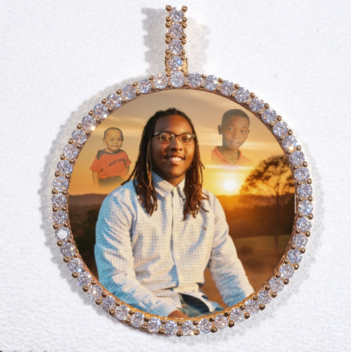 LARGE 3D CIRCLE CUSTOM PICTURE PENDANT